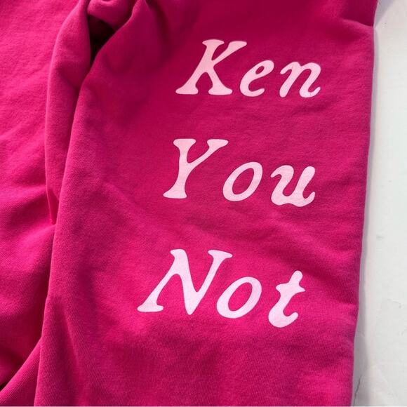 Boys Lie Sz S Ken You Mot Barbie Oversized sweatpants Hot Pink - Picture 8 of 13